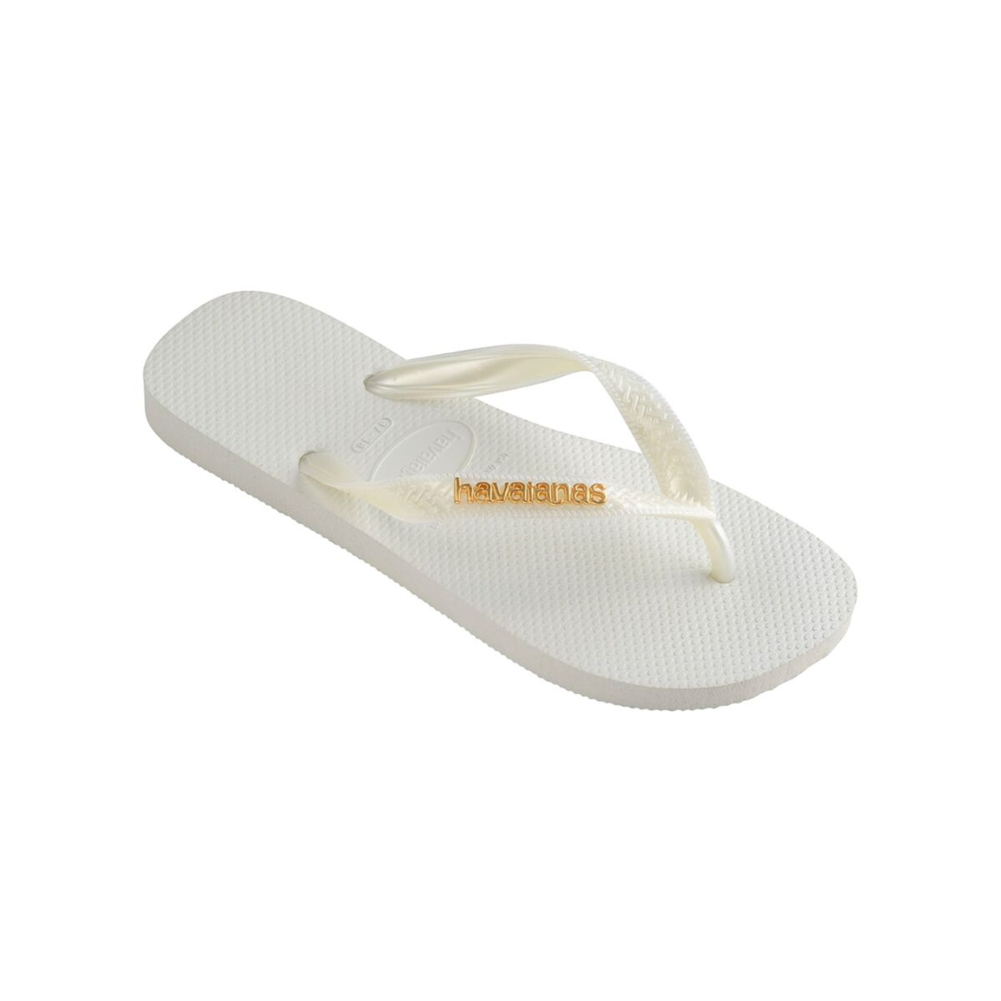 Top Logo Metallic Flip Flops