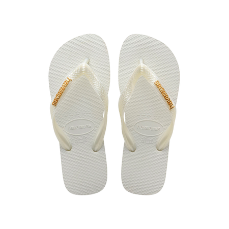 Top Logo Metallic Flip Flops