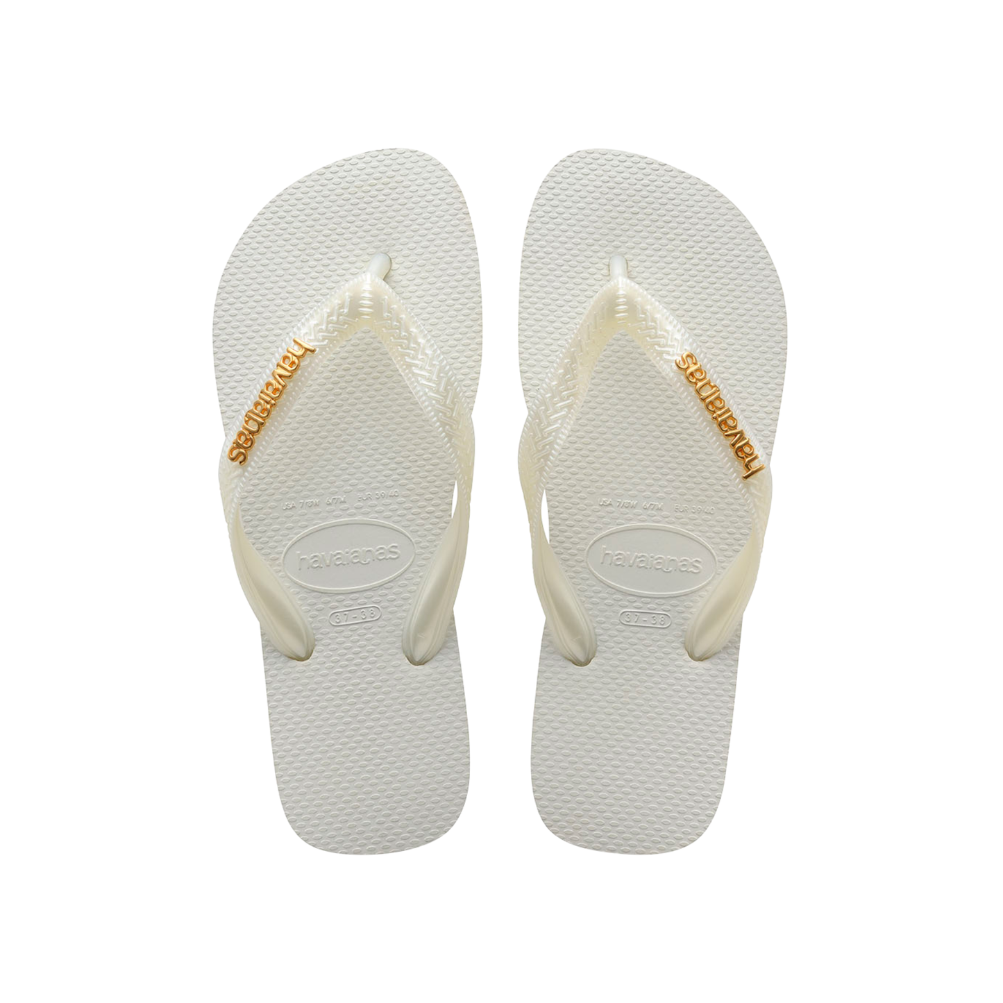 Top Logo Metallic Flip Flops