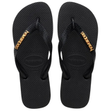 Top Logo Metallic Flip Flops