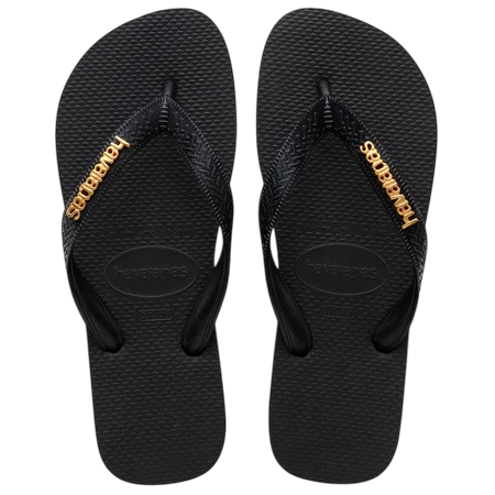 Top Logo Metallic Flip Flops