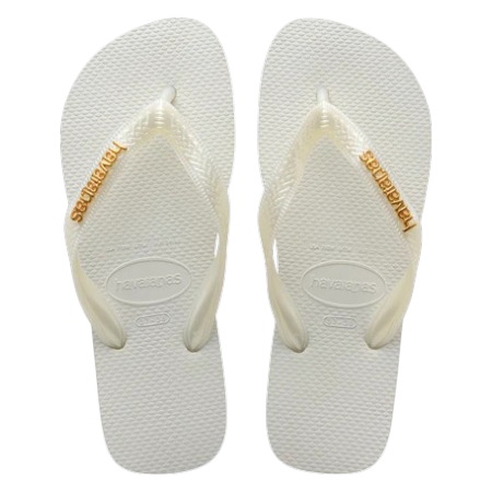 Top Logo Metallic Flip Flops