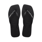 Slim Square Logo Metallic Flip Flop