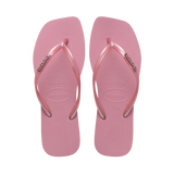 Slim Square Logo Metallic Flip Flop