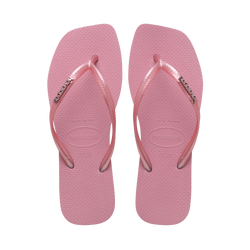 Slim Square Logo Metallic Flip Flop