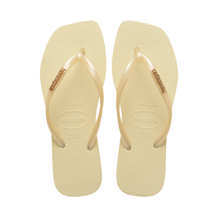Slim Square Logo Metallic Flip Flop