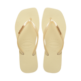 Slim Square Logo Metallic Flip Flop