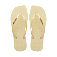 Slim Square Logo Metallic Flip Flop