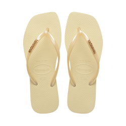 Slim Square Logo Metallic Flip Flop